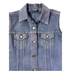 VTG Levi's Sleeveless Trucker/Vest Red Tab Denim Dyed Blue‎ -indigo Size S